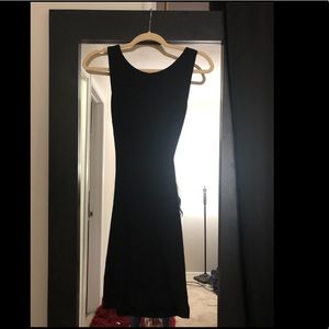 Black open back dress